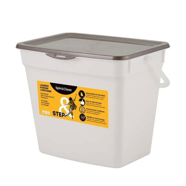 Контейнер для стирального порошка 4,5л пластик Step антрацит (14) Контейнер для стирального порошка 4,5л пластик Step антрацит (14)