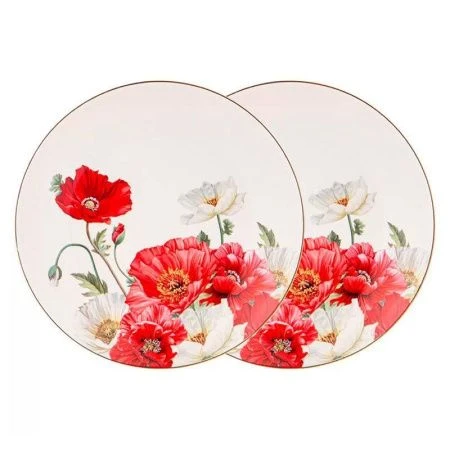 Тарелки мелкие набор 2шт 20,5см фарфор МАКИ десертные (24)