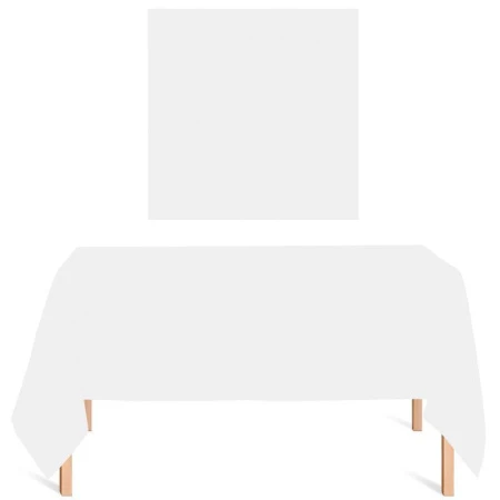 Скатерть одноразовая полиэтилен 137*183см прямоугольная белая 30В-1(144)