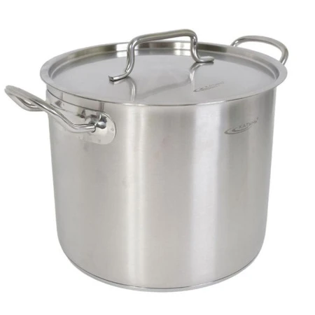 Кастрюля 11л нерж.сталь ОБЩЕПИТ мет.крышка d26см h21см толщина стенок 0,8мм индукция КТ-ОБ-11 (2)