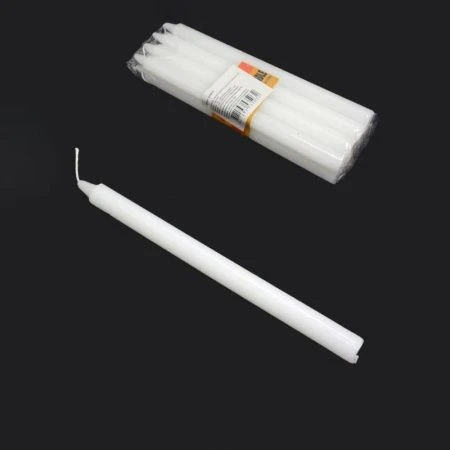 Набор свечей парафин 8шт. 20см белые G354-4 (60)