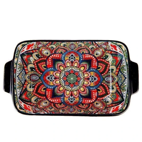 Блюдо для запекания 22,5*12,5см 600мл фарфор ARABESQUE синий (9)