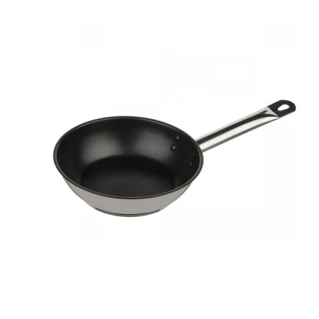 Сковорода 20см нерж.сталь АП ОБЩЕПИТ без крышки толщ.0,6мм индукц.дно ТРС 3,5мм КТ-ОБ-СА-20 (4)