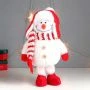 Игрушка мягкая Снеговик в красной шапке-ушанке с бомбошкой 40*17*16см