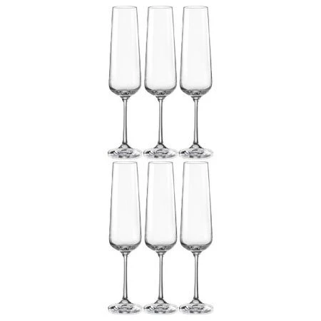 Бокалы для шампанского набор 6шт 200мл стекло САНДРА СН019 (2)
