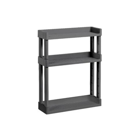 Полка прямая навесная 3 секции 395*130*515мм пластик VIKEA серый (1)