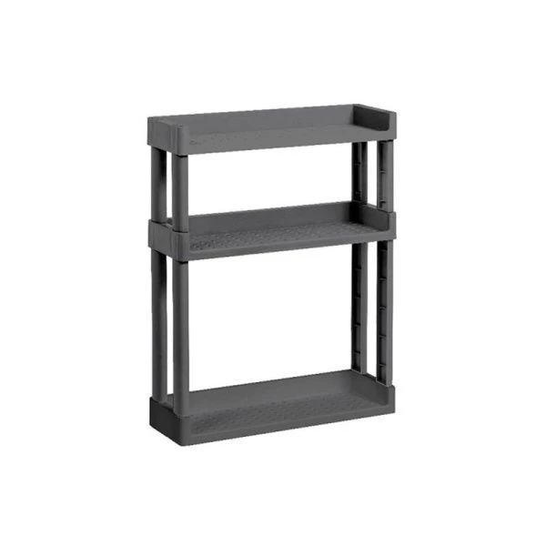 Полка прямая навесная 3 секции 395*130*515мм пластик VIKEA серый (1)