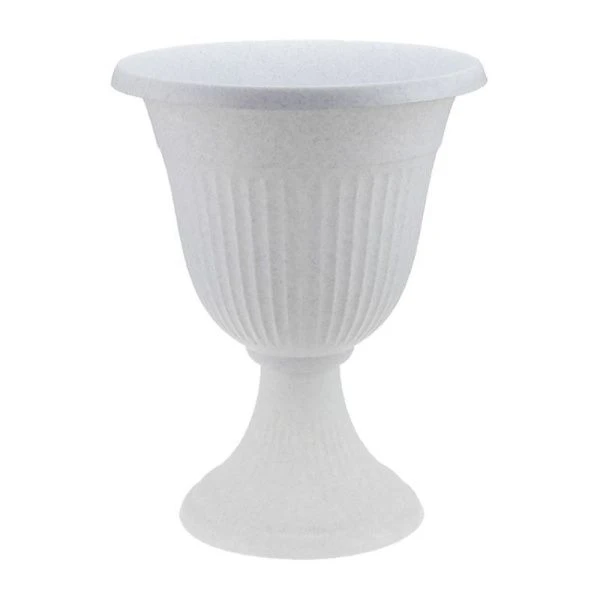 Вазон 10л d350мм пластик ЛИВИЯ мраморный высокий (4)