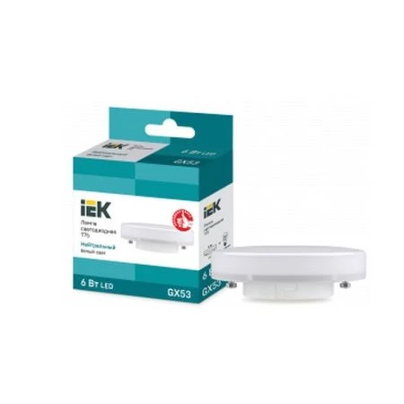 Лампа светодиодная стекло ECO T75 таблетка 6Вт 230В 4000К GX53 IEK