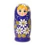 Матрешка 5-ти кукольная дерево Ромашка синяя h15 см, d 8-6см (1)