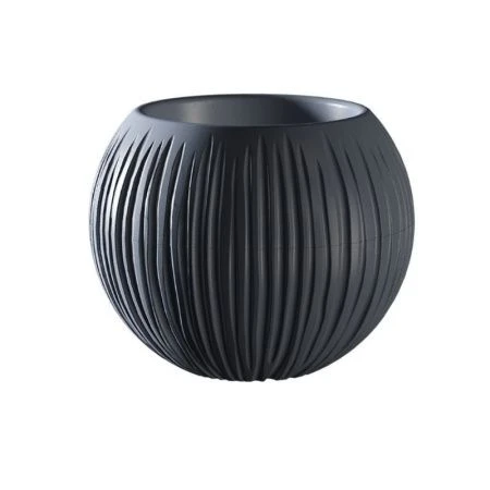 Кашпо 1,7л 18*21см пластик СФЕРА антрацит (8)
