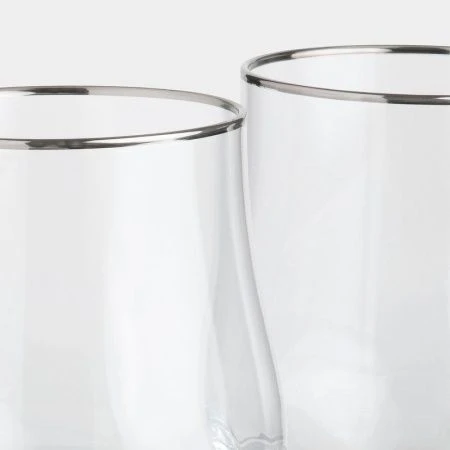 Стаканы набор 2шт 350мл стекло Rhapsody с серебристым кантом ANLAF-AT1241147