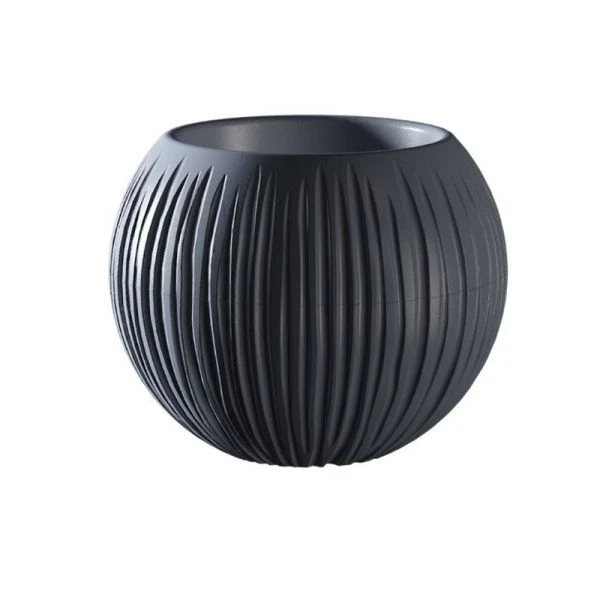 Кашпо 1,7л 18*21см пластик СФЕРА антрацит (8)