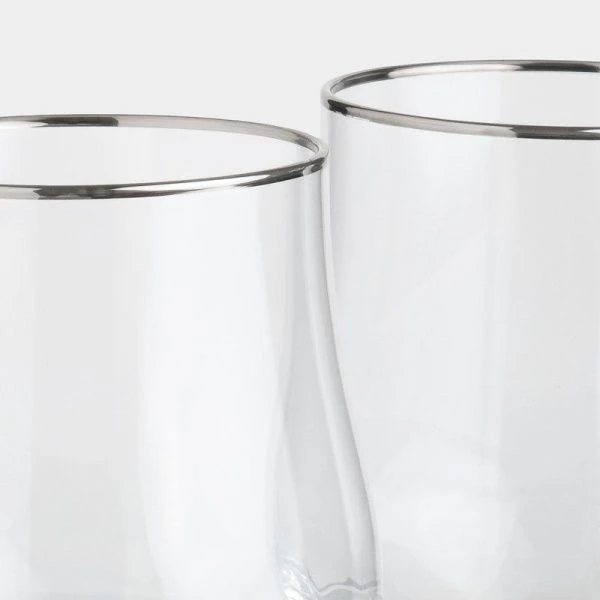 Стаканы набор 2шт 350мл стекло Rhapsody с серебристым кантом ANLAF-AT1241147