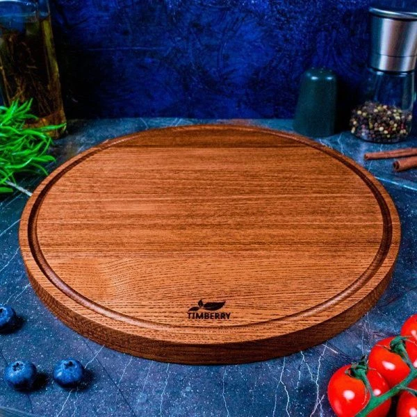 Доска разделочная 30*2см дуб круглая TIMBERRY (1)