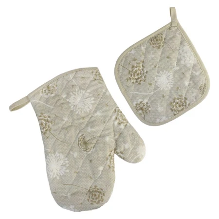 ПЕРВОЦВЕТ Кухонный набор рогожка 2пр (прихватка, рукавица) LeSonnet арт. 19