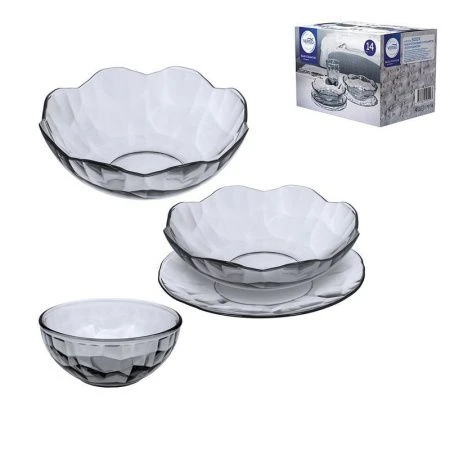 Столовый набор 14пр стекло BLACK DIAMOND (1)