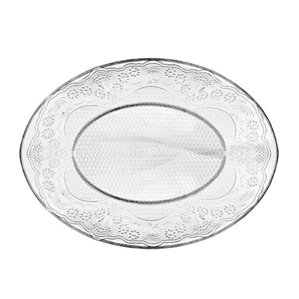 Тарелка глубокая 21,5*16,5см стекло ЛЕЙСИ овальная (12) ВЫВОД