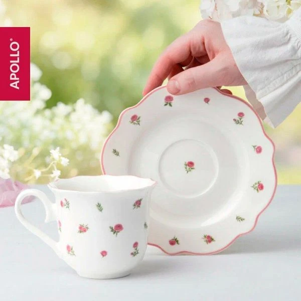 Чайный набор 2пр фарфор French rose на 1 персону 250мл FRR-03 (24)