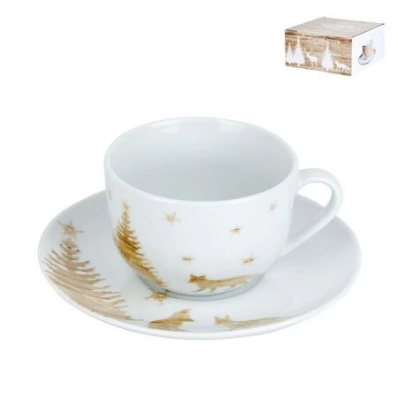 Чайный набор фарфор 2пр 220мл Winter Forest подар.уп. (48)