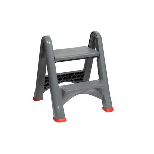Стремянка 2 ступени 495*510*580мм пластик серый (1)