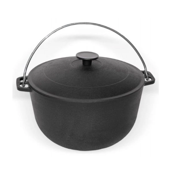 Казан 15л чугун с чугунной крышкой 36см h21см  (1)