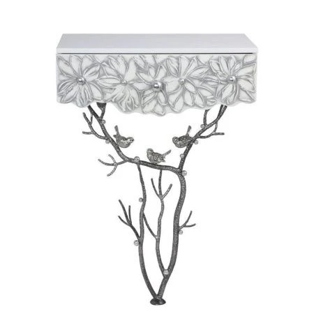 Консоль 68*94см ков.сталь/мрамор/МДФ ТЕРРА серебро