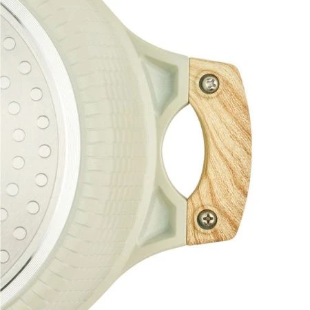 Кастрюля 2,4л h9,4см алюминий АП RAN со стекл.крышкой и силик.ободком 20см индукция бежевая (6)