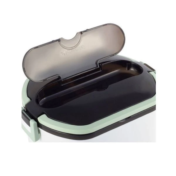 Ланч-бокс 2-х секционный 750мл нерж.сталь/пластик зеленый, розовый, арт. 2138 (50)