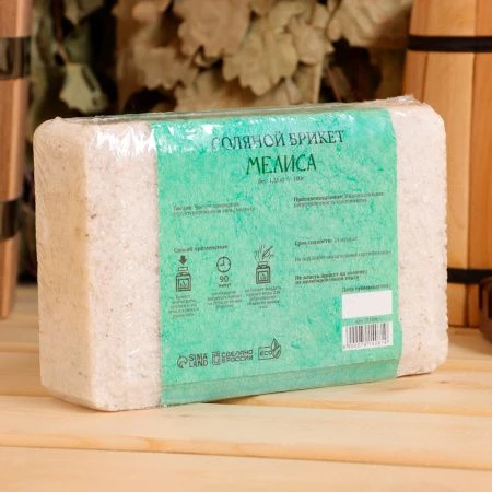 Соляная плитка 1,35кг для бани и сауны Мелисса, Добропаровъ(8)