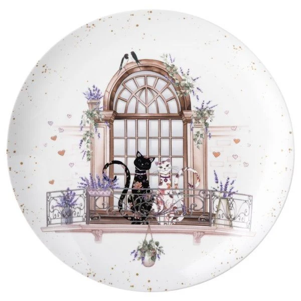 Столовый набор 16пр на 4 персоны фарфор ЛАВАНДОВЫЕ КОТЫ (2)