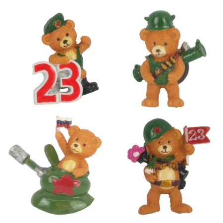 Магнит С 23 февраля! мишка 7,5см JC-9659/576093 (576)