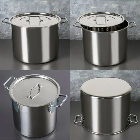 Котел 34л нерж.сталь ОБЩЕПИТ 40*30см свар.корпус, клеп.ручки, для всех плит кроме индукции КТ-ОБ-37 В (1)