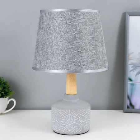 Лампа настольная керамика/дерево 21193/1 серый 20*20*30 см E14 40Вт