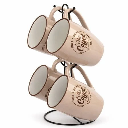 Набор кружек 4пр 350мл керамика на мет.подставке (6)