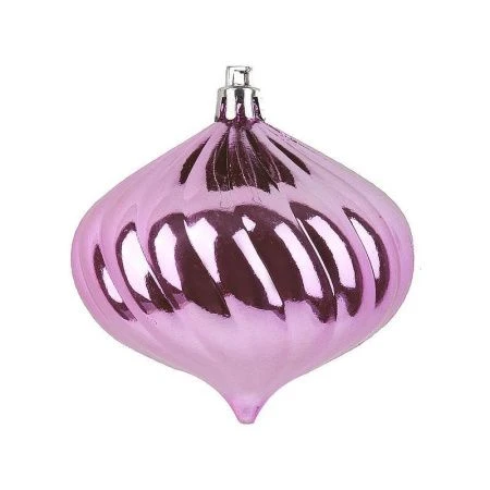 Игрушка новогодняя на елку Розовый ВОЛЧОК 8см пластик (216)