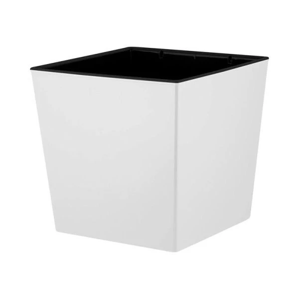 Горшок для цветов 4,2л 177*177мм пластик London Cube белоснежный жасмин c дренажной вставкой