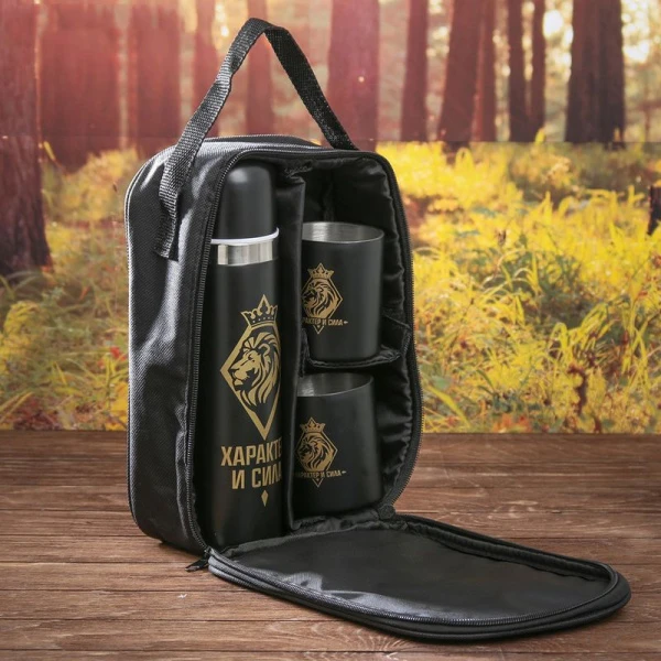 Набор туристический 2пр (термос 500мл, кружка 2шт) нерж.сталь Характер и сила (30) Набор туристический 2пр (термос 500мл, кружка 2шт) нерж.сталь Характер и сила (30)