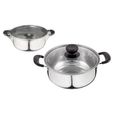 Кастрюля 5,5л нерж.сталь PROMO низкая со стекл.крышкой (8)