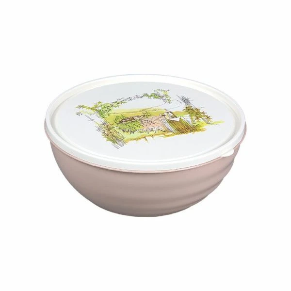 Салатник 2л пластик ТОСКАНА какао с крышкой (20)