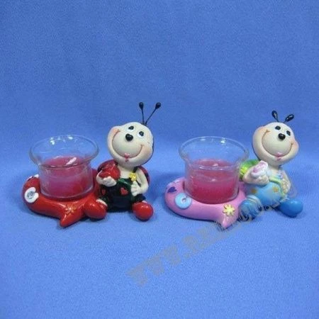 Подсвечник со свечой "Пчела", 2в., L10 W7 H6 см(72)