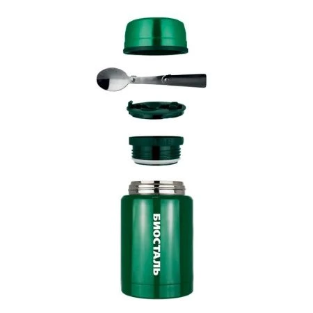 Термос с широким горлом 750мл (16-19ч) нерж.сталь BIOSTAL-ОХОТА с ложкой NTS-750G