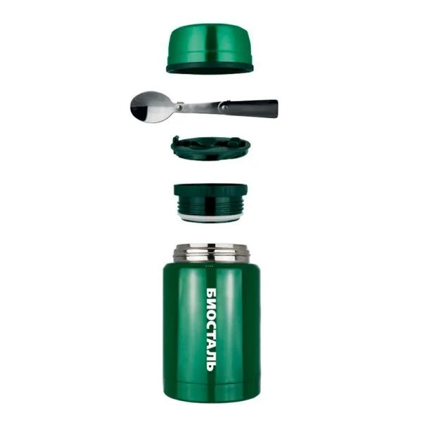 Термос с широким горлом 750мл (16-19ч) нерж.сталь BIOSTAL-ОХОТА с ложкой NTS-750G