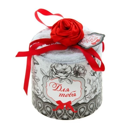 яяяНабор полотенец 4пр 30*30см хлопок Collorista Для тебя, белый (96)