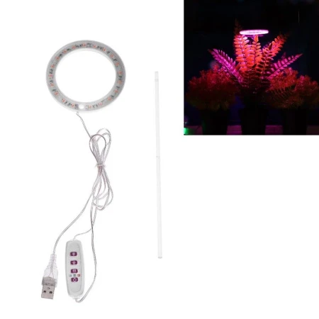 Фитосветильник светодиодный мультиспектральный в горшок 1 круг, 2Вт,5В, USB  Luazon (30) Фитосветильник светодиодный мультиспектральный в горшок 1 круг, 2Вт,5В, USB  Luazon (30)