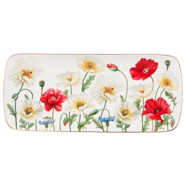 Блюдо 30,5см фарфор МАКИ прямоугольное (24)