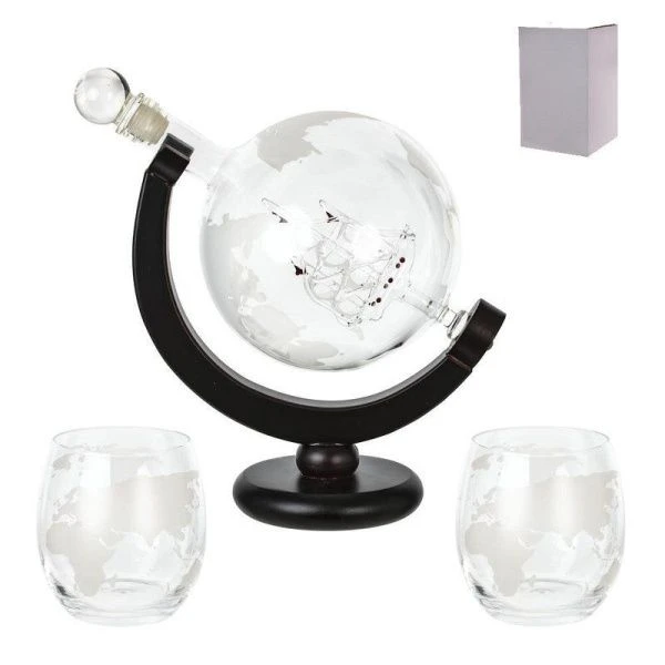 Графин Глобус 950мл с 2-мя стаканами 300мл 20*13*22см стекло