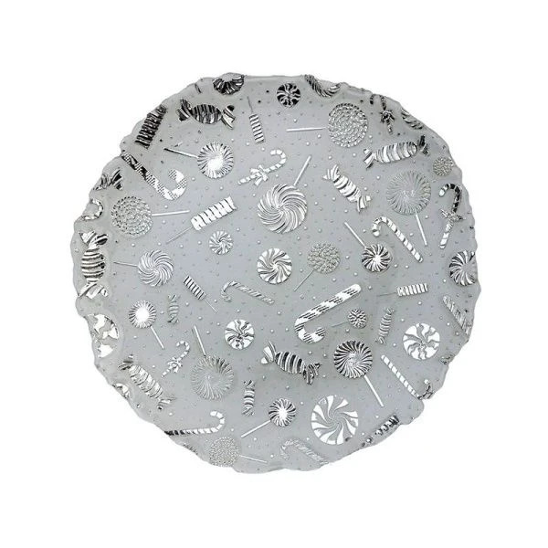 Блюдо стекло 32см Christmas Candy белое 14865/S (6)