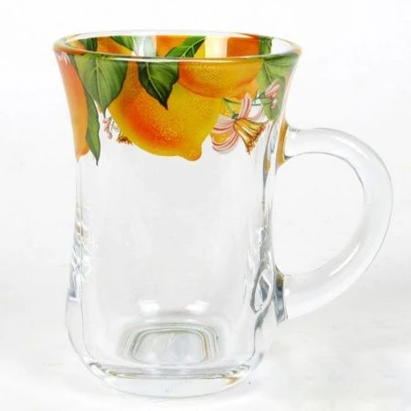 Кружка 145мл стекло АРМУД Чай и кофе ЛИМОН деколь (12)