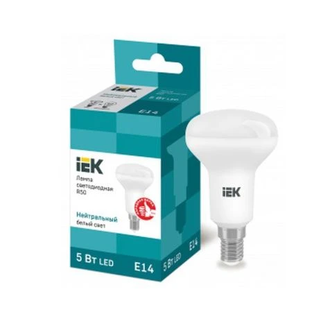 Лампа светодиодная стекло ECO R50 рефлектор 5Вт 230В 4000К E14 IEK